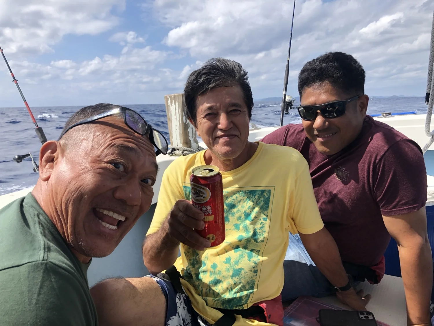Kenji on a boat in Okinawa